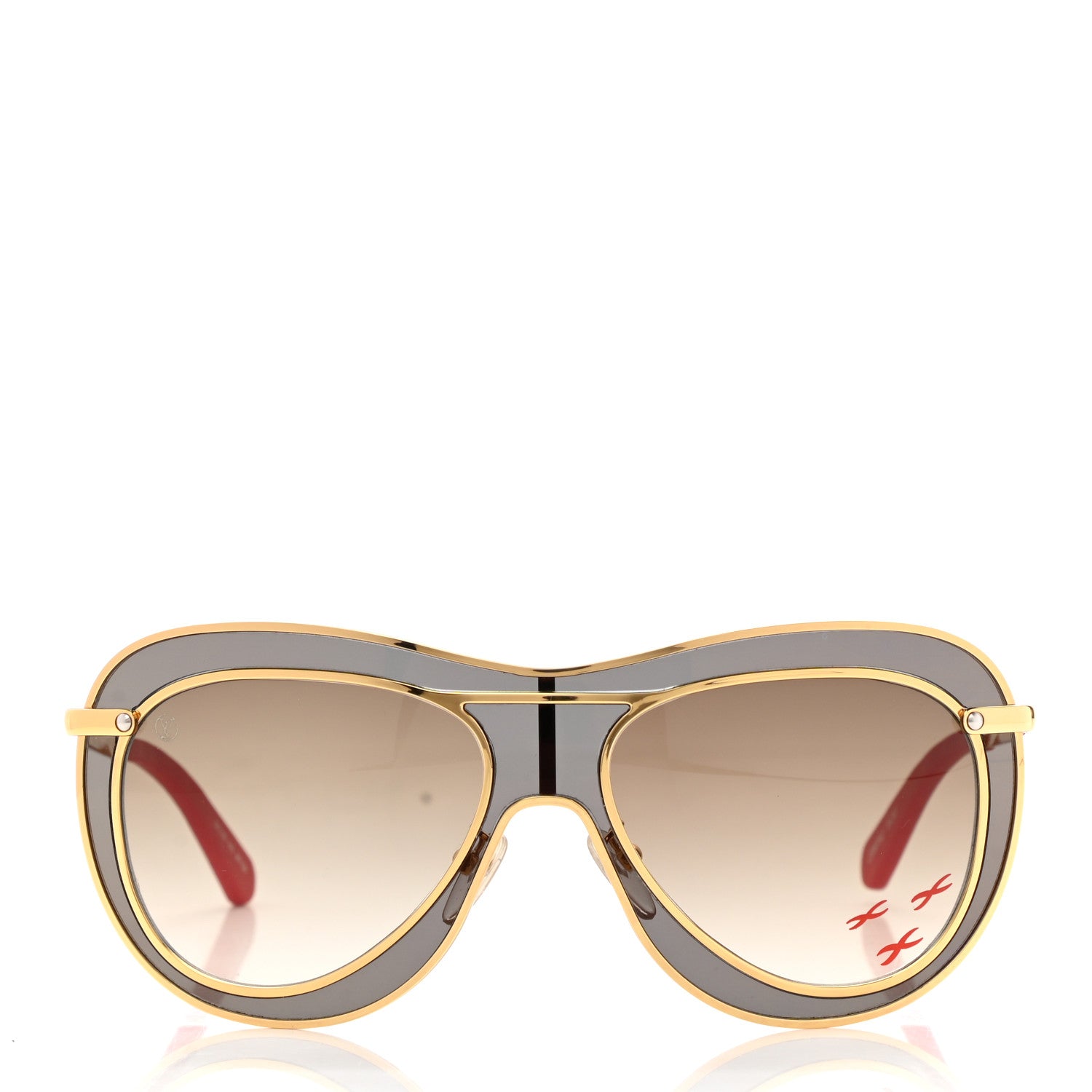 Louis Vuitton Metal Aviator Sunglasses Z0905U Gold 2 of 10