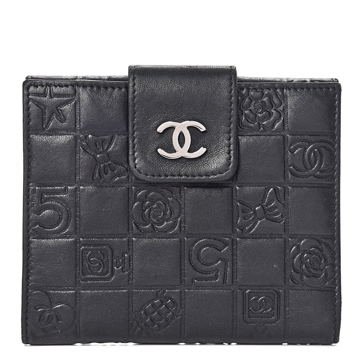 Lambskin Precious Symbols French Wallet Black