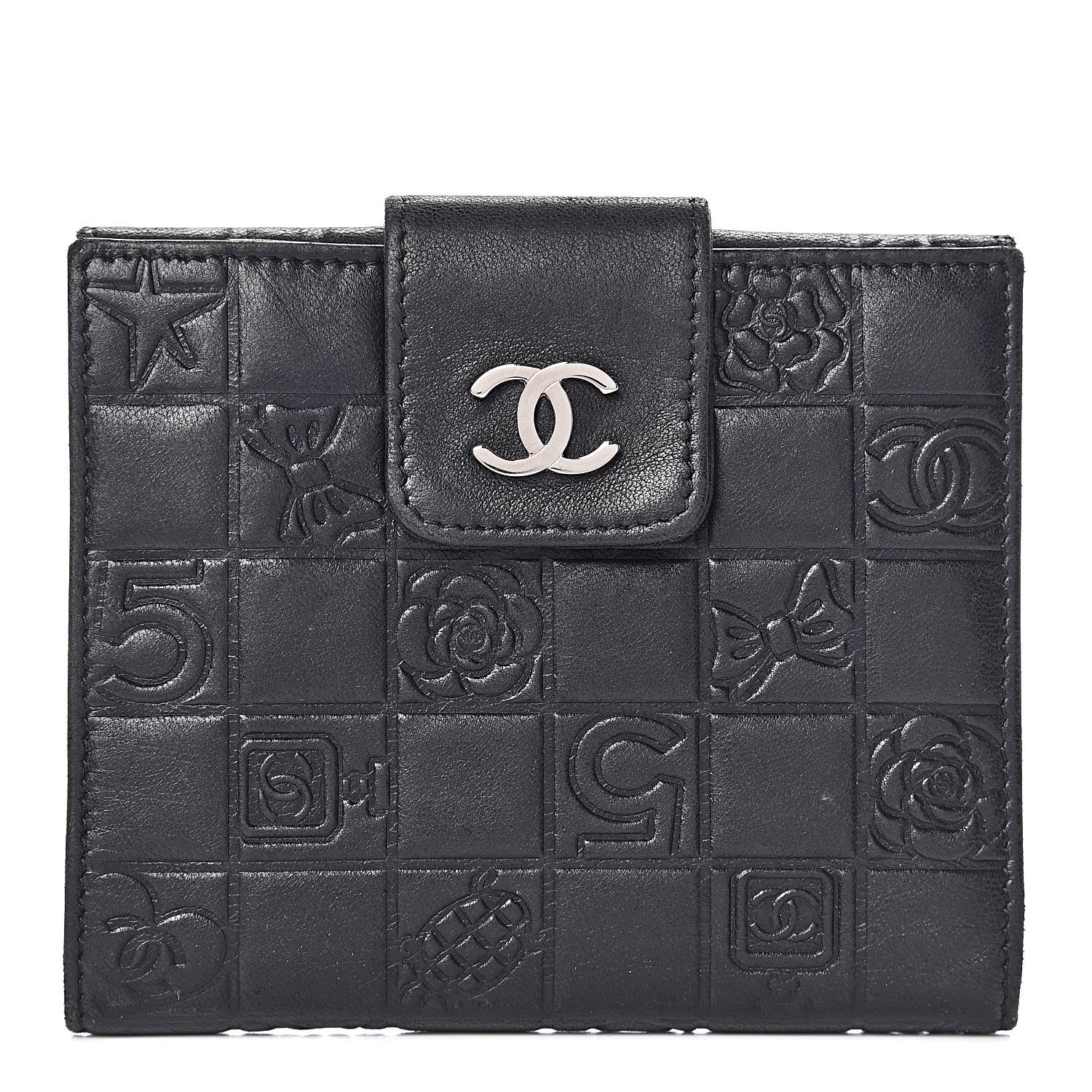 Chanel Lambskin Precious Symbols French Wallet Black 1 of 10