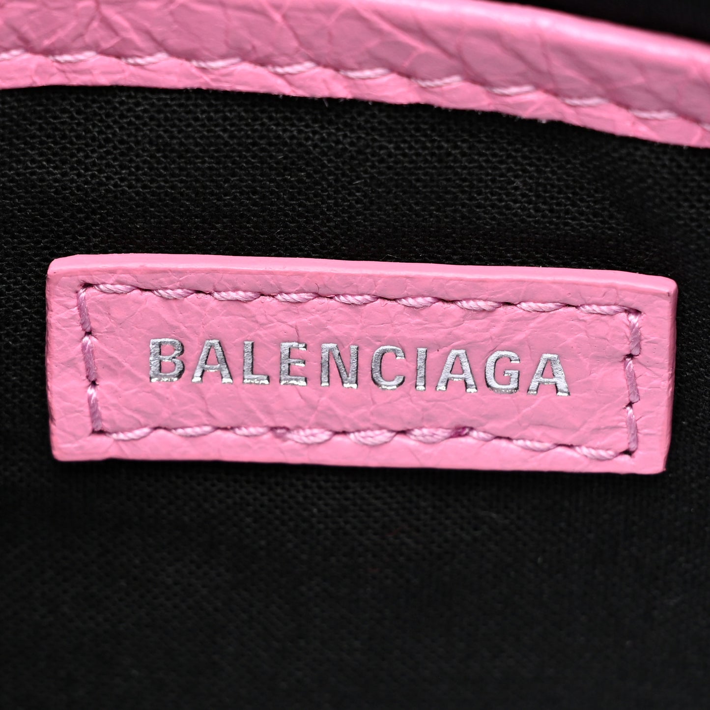 Agneau Arena Classic Silver Hardware Nano City Logo Strap Baby Pink Black