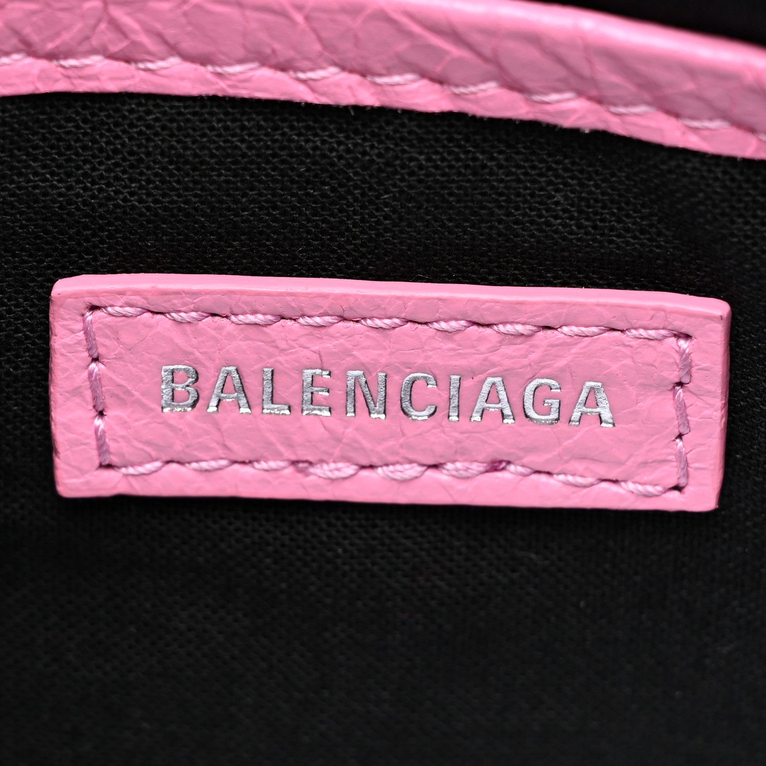 Balenciaga Agneau Arena Classic Silver Hardware Nano City Logo Strap Baby Pink Black 6 of 10