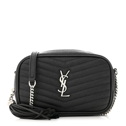 Saint Laurent Grain De Poudre Matelasse Monogram Mini Lou Camera Bag Black 1 of 11