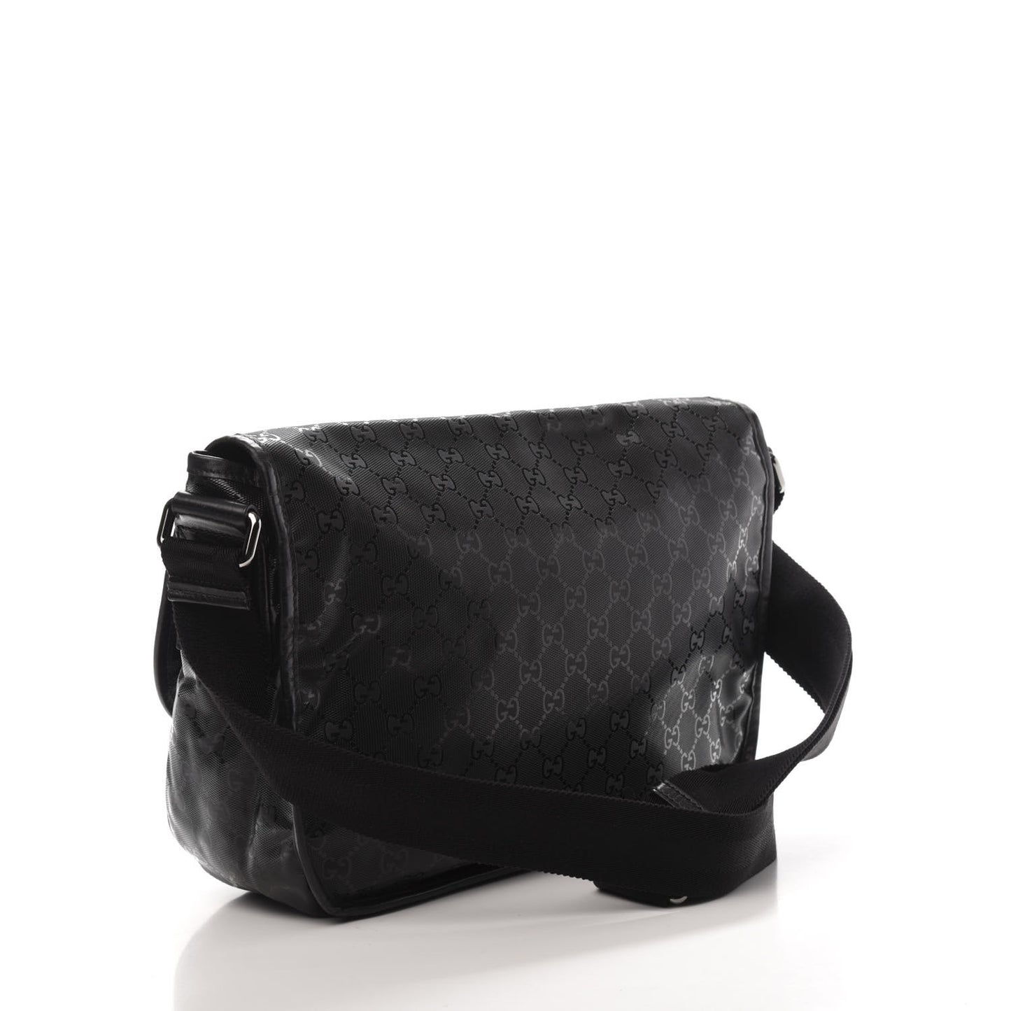 Imprime Monogram Medium Double Buckle Flap Messenger Bag Black