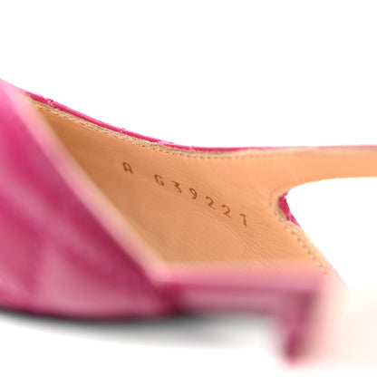 Chanel Lambskin Patent Cap Toe CC Slingback Flats 40 Pink Black 8 of 8
