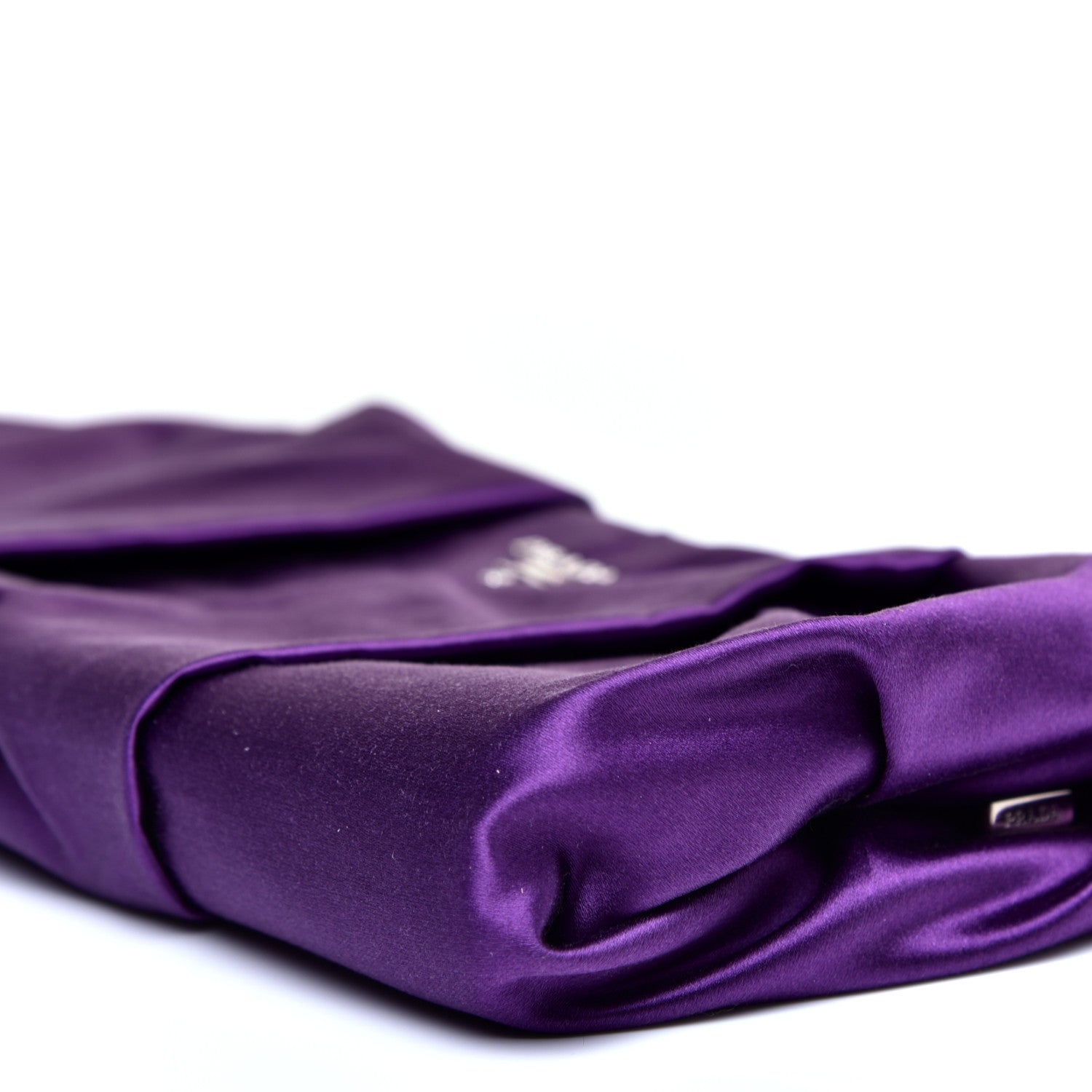 Prada Satin Pochette Clutch Viola 7 of 10