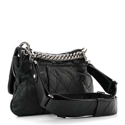 Chanel Calfskin Coco Pleats Messenger Flap Black 3 of 10
