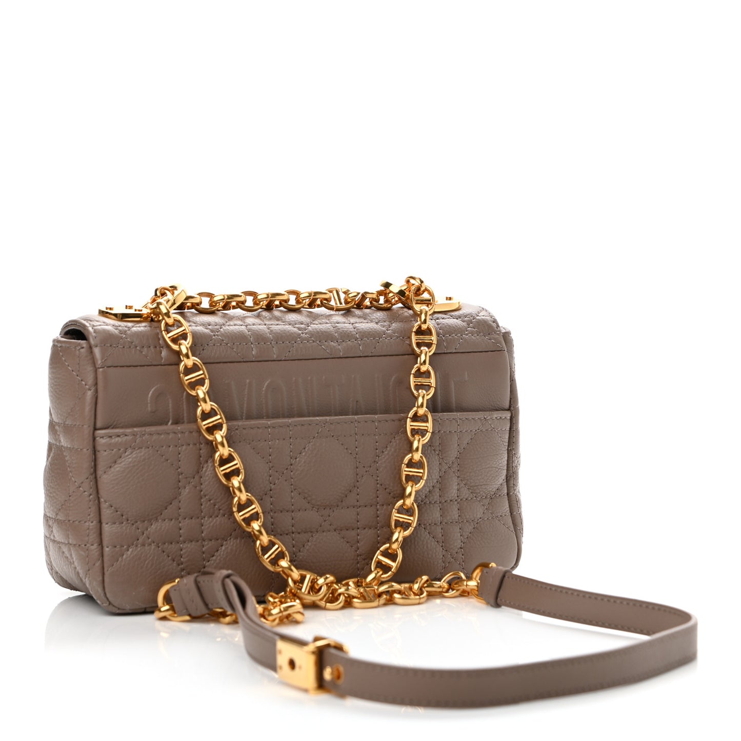 Calfskin Cannage Small Caro Bag Taupe