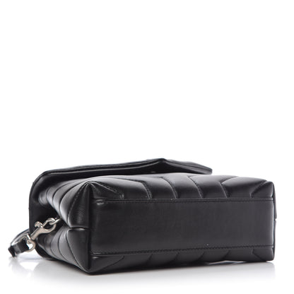 Saint Laurent Calfskin Y Quilted Monogram Toy Loulou Crossbody Bag Black 4 of 9