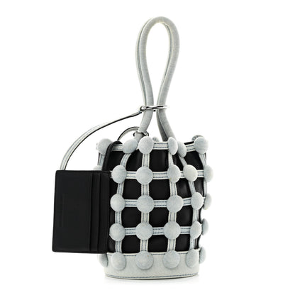 Alexander Wang Nappa Denim Dome Studded Mini Roxy Bucket Bag Black 1 of 17