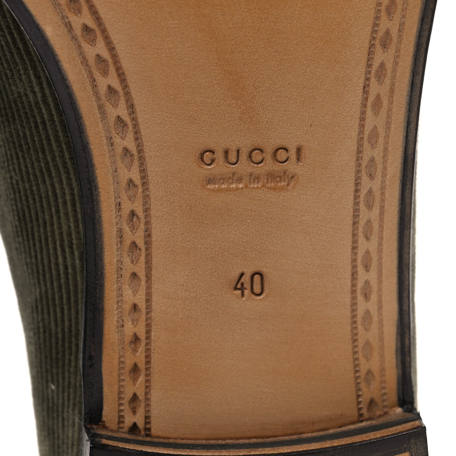 Gucci Corduroy Womens 1953 Horsebit Loafers 40 Sweet Military 8 of 10