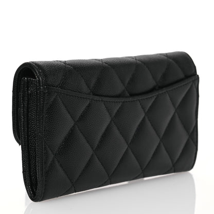 Chanel Caviar Quilted Medium Gusset Flap Wallet Black 3 of 15