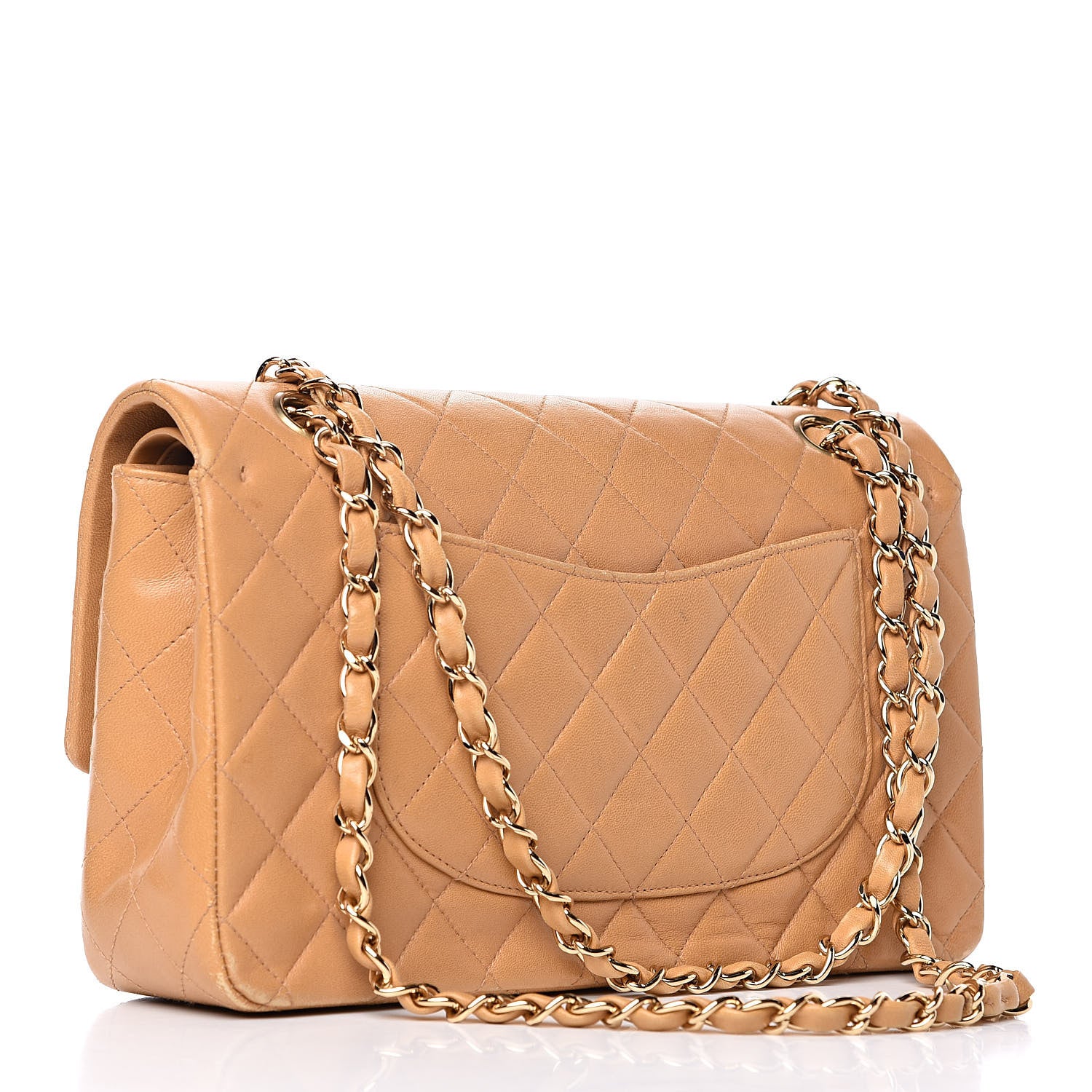 Chanel Lambskin Quilted Medium Double Flap Beige 3 of 14