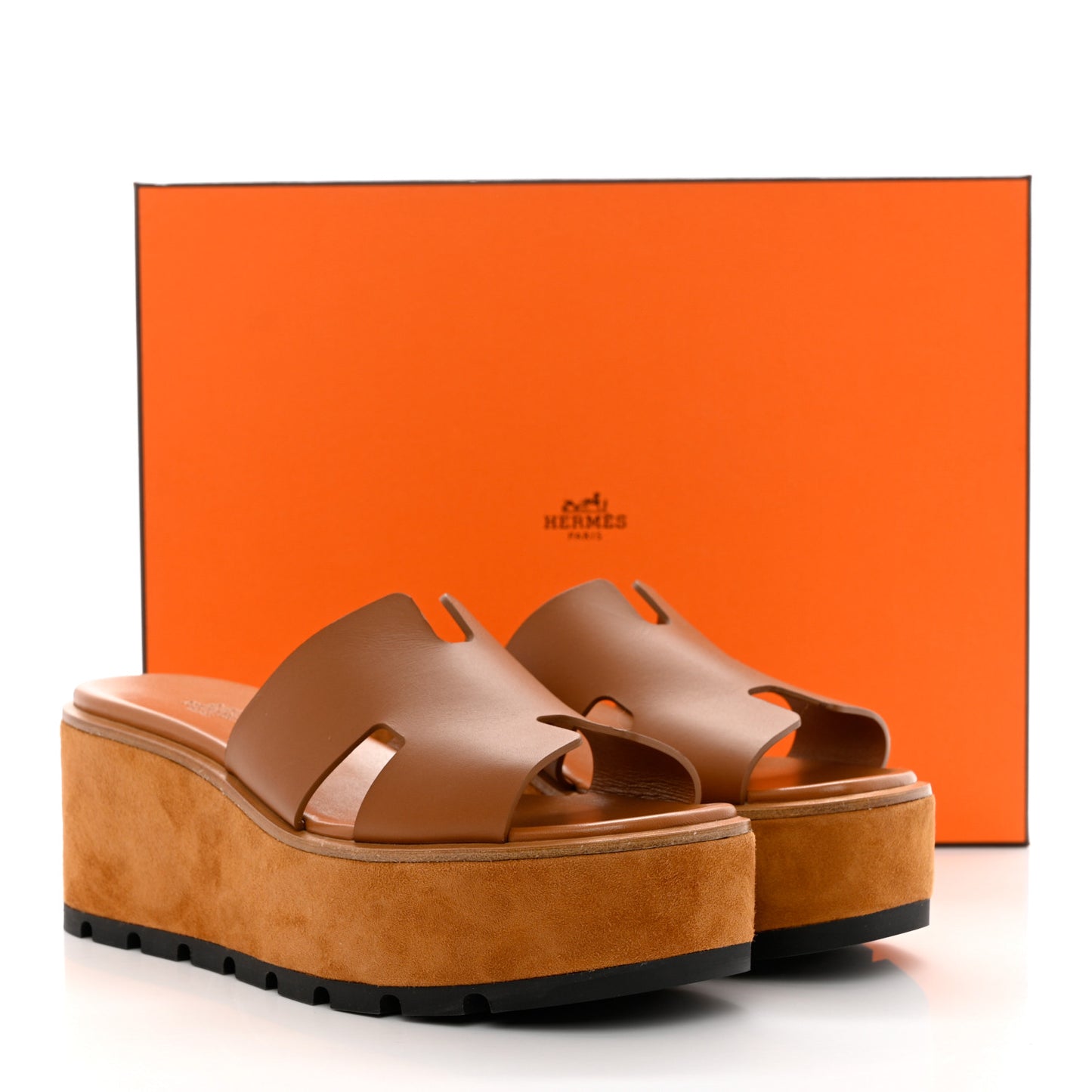 Calfskin Cork Eze 30 Sandals 39 Marron Glaise