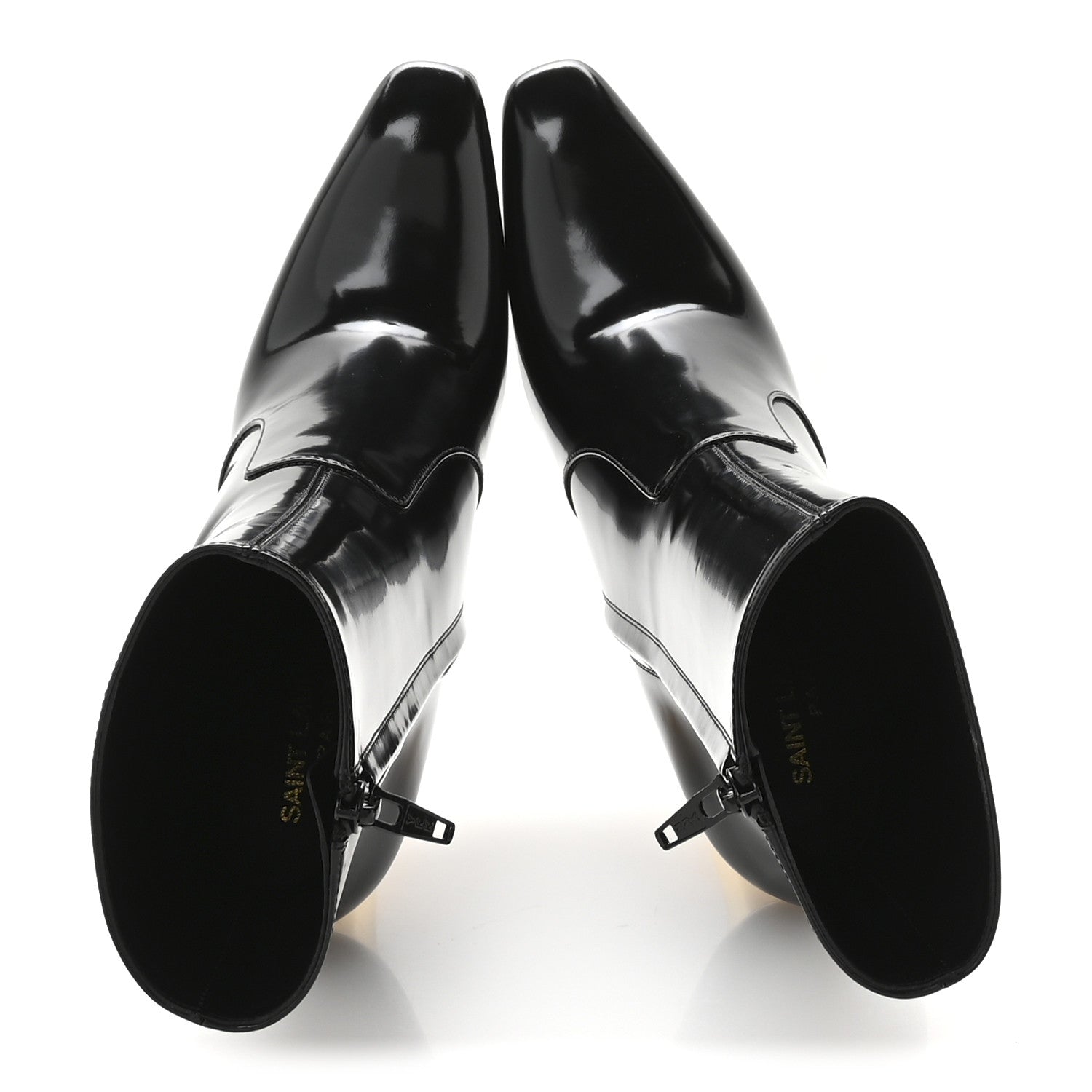 Saint Laurent Vitello Marilyn Auteuil 105 Ankle Zip Boots 38 Black 2 of 9