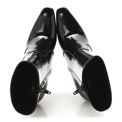 Saint Laurent Vitello Marilyn Auteuil 105 Ankle Zip Boots 38 Black 2 of 9