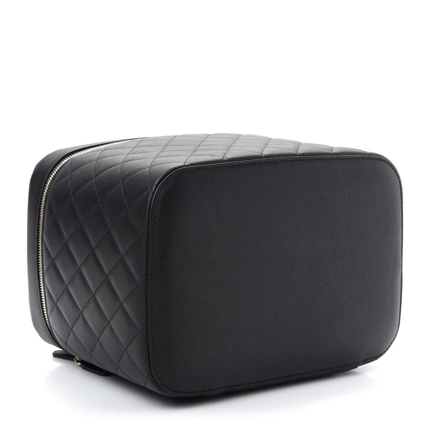 Caviar Quilted Large Vanity Pouch Black