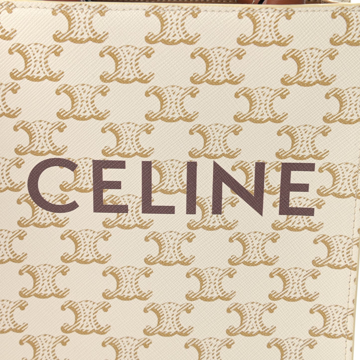 Triomphe Canvas Calfskin Mini Vertical Cabas White