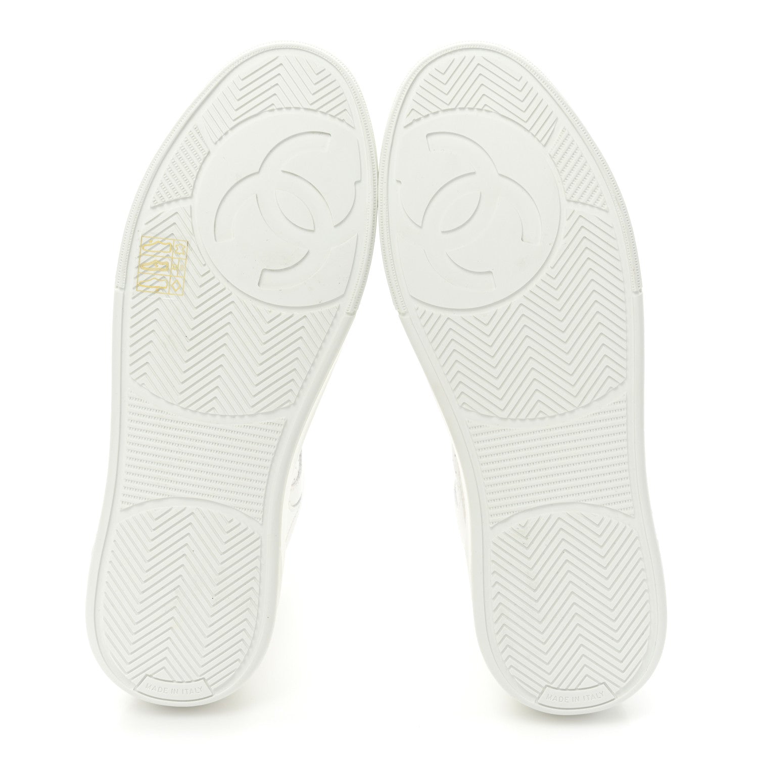 Chanel Calfskin CC High Top Sneaker 38 White 5 of 9