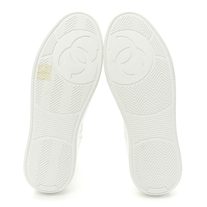 Chanel Calfskin CC High Top Sneaker 38 White 5 of 9
