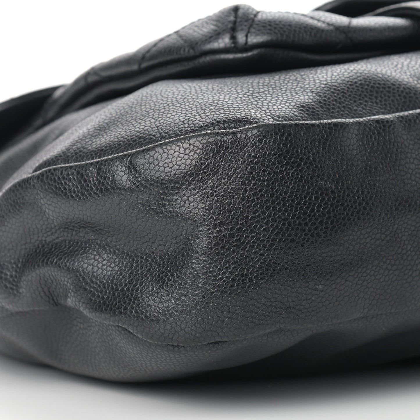 Glazed Caviar Coco Rider Flap Hobo Dark Grey