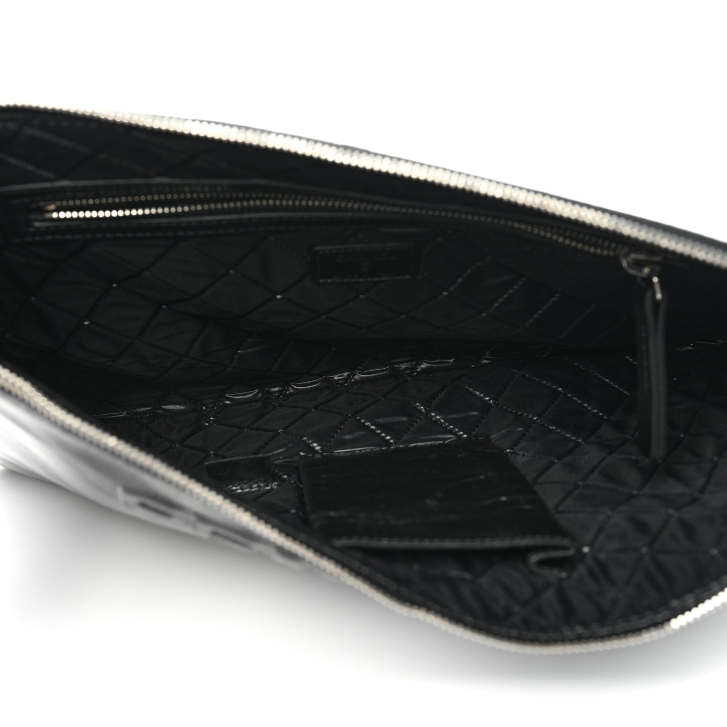 Calfskin Large Feministe Maize Feminine Pouch Clutch Black