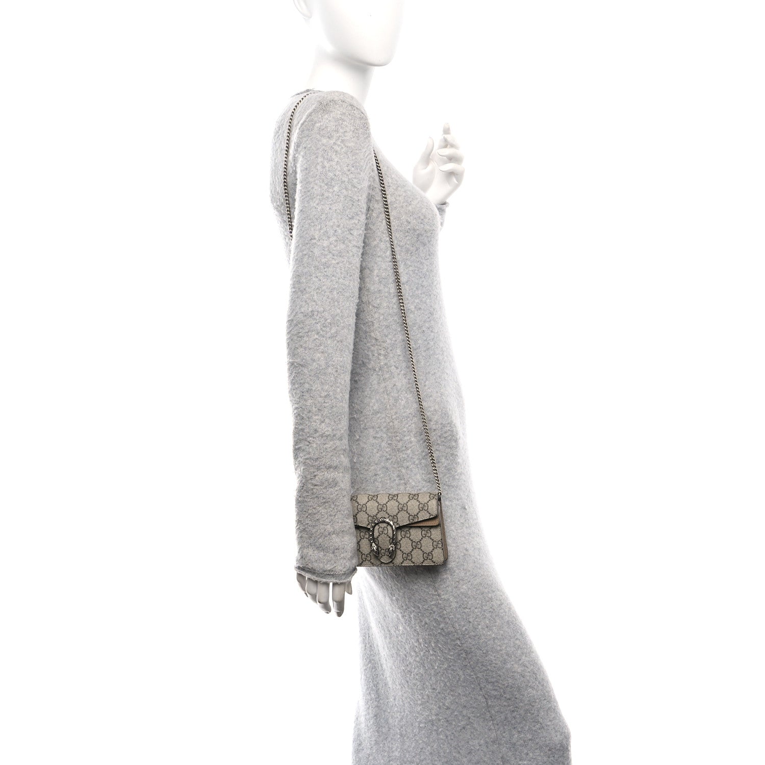 Gucci GG Supreme Monogram Super Mini Dionysus Shoulder Bag Taupe 2 of 10