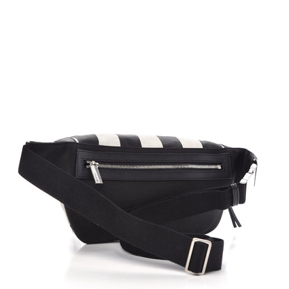 Saint Laurent Canvas Classic Belt Bag Black White 3 of 10