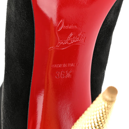 Christian Louboutin Suede Lipbooty 100 Booties 36.5 Black 6 of 8