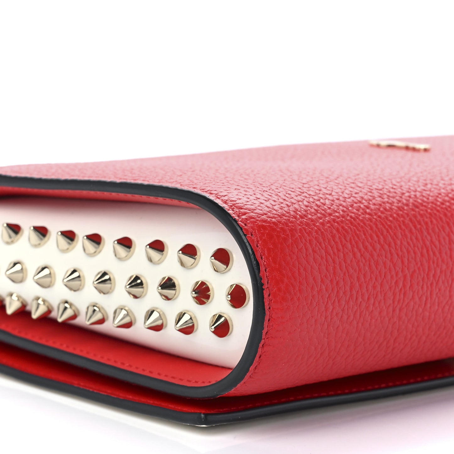Loubi Kraft PVC Patent Calfskin Paloma Clutch Kraft Latte