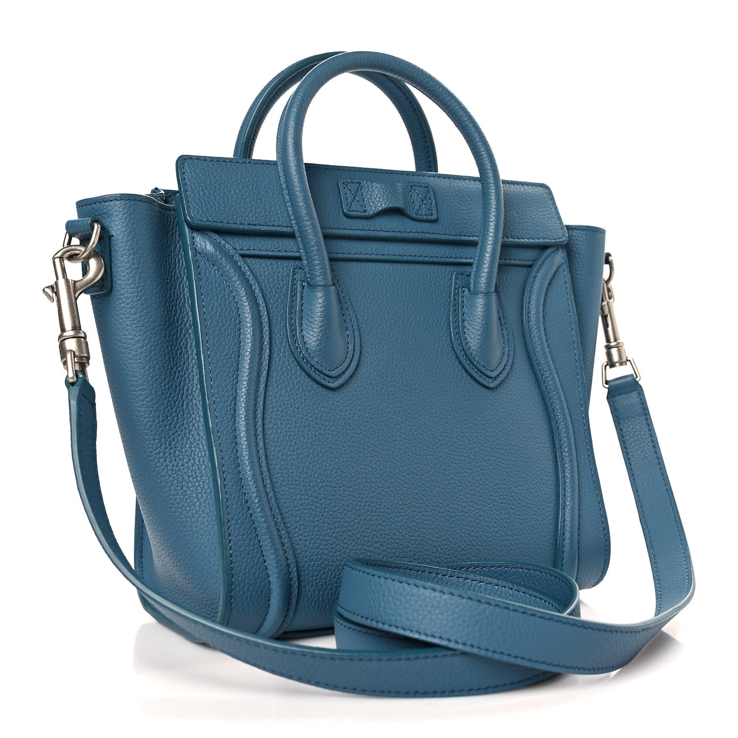 Drummed Calfskin Nano Luggage Blue