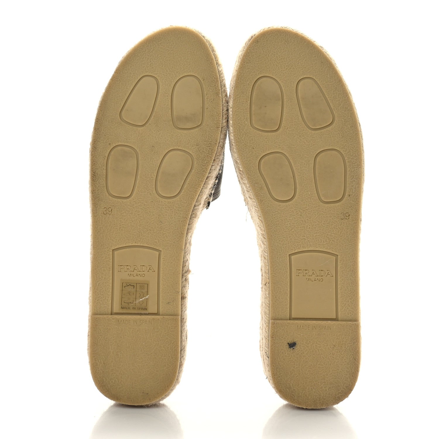 Prada Denim Logo Slide Espadrilles 39 Brown 5 of 8