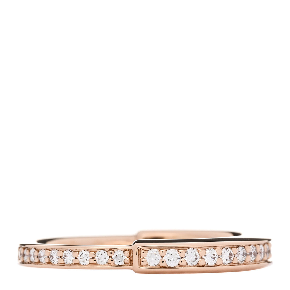 Tiffany 18K Rose Gold Diamond Lock Pave Ring 50 5.5 3 of 5