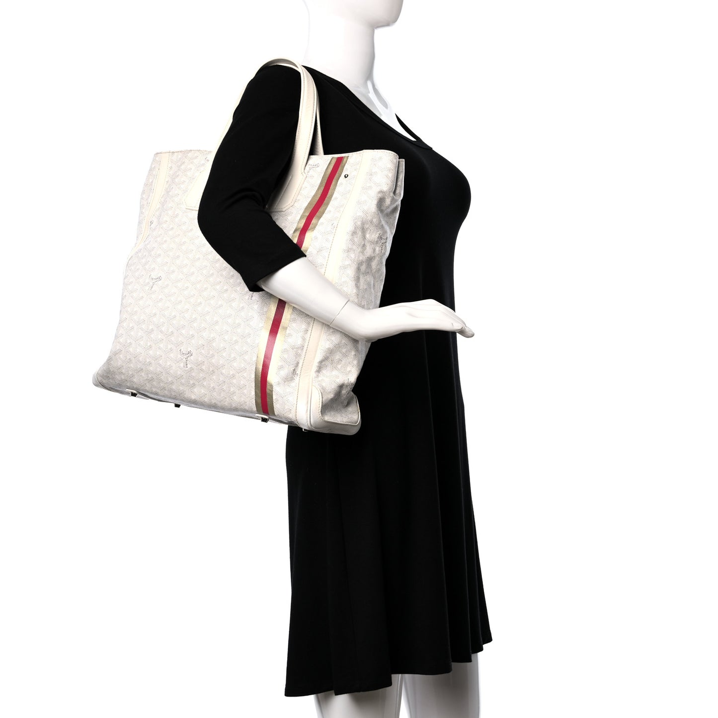 Goyardine Voltaire III Tote White