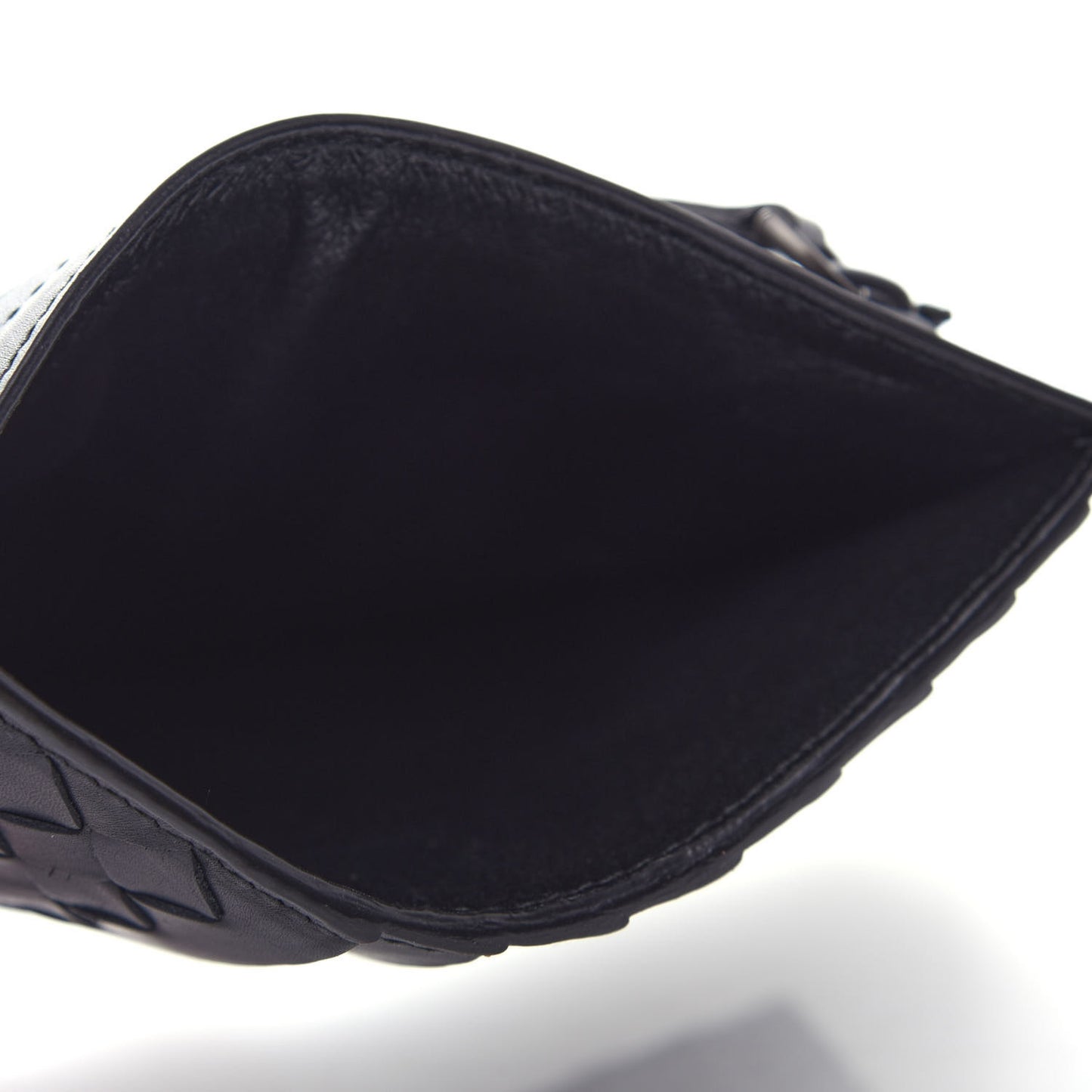 Calfskin Intrecciato Card Case Black