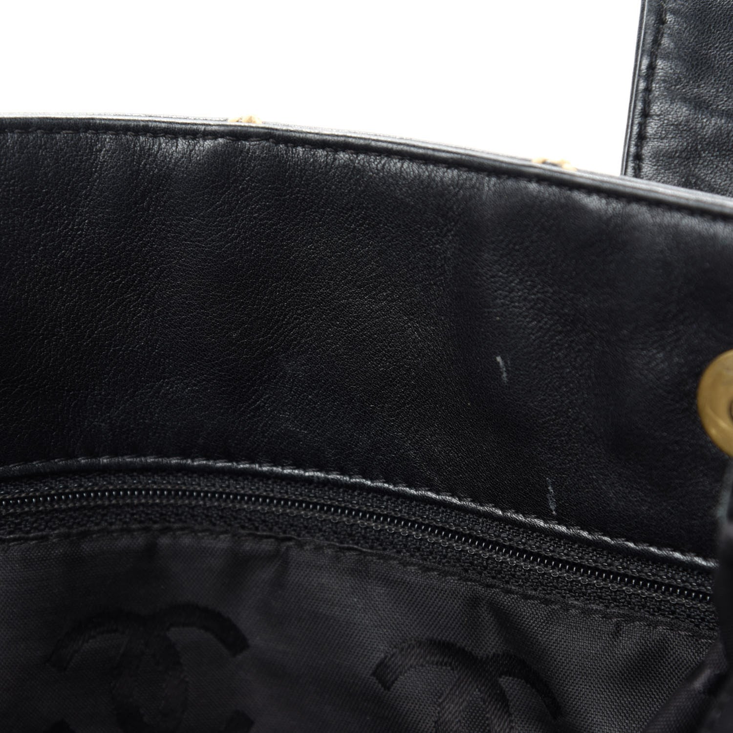 Chanel Calfskin Contrast Stitch Surpique Tote Black 12 of 15