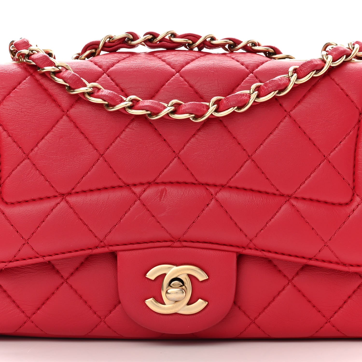 Chanel Lambskin Quilted Mini Mademoiselle Chic Flap Dark Pink 8 of 12