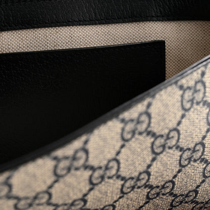 Gucci GG Supreme Monogram Textured Dollar Calfskin Web Mini Ophidia Envelope Shoulder Bag Beige Blue 6 of 12