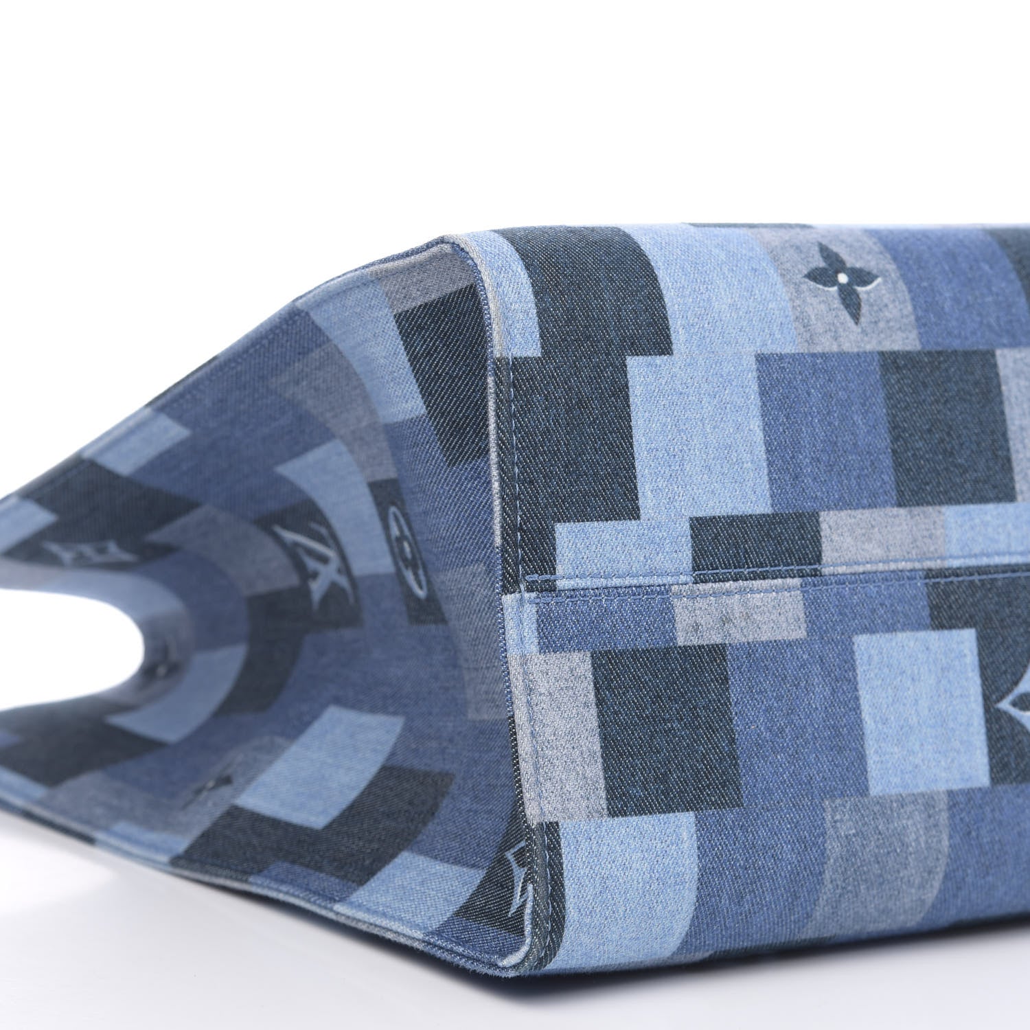 Louis Vuitton Denim Damier Monogram Onthego Blue Rouge 8 of 9