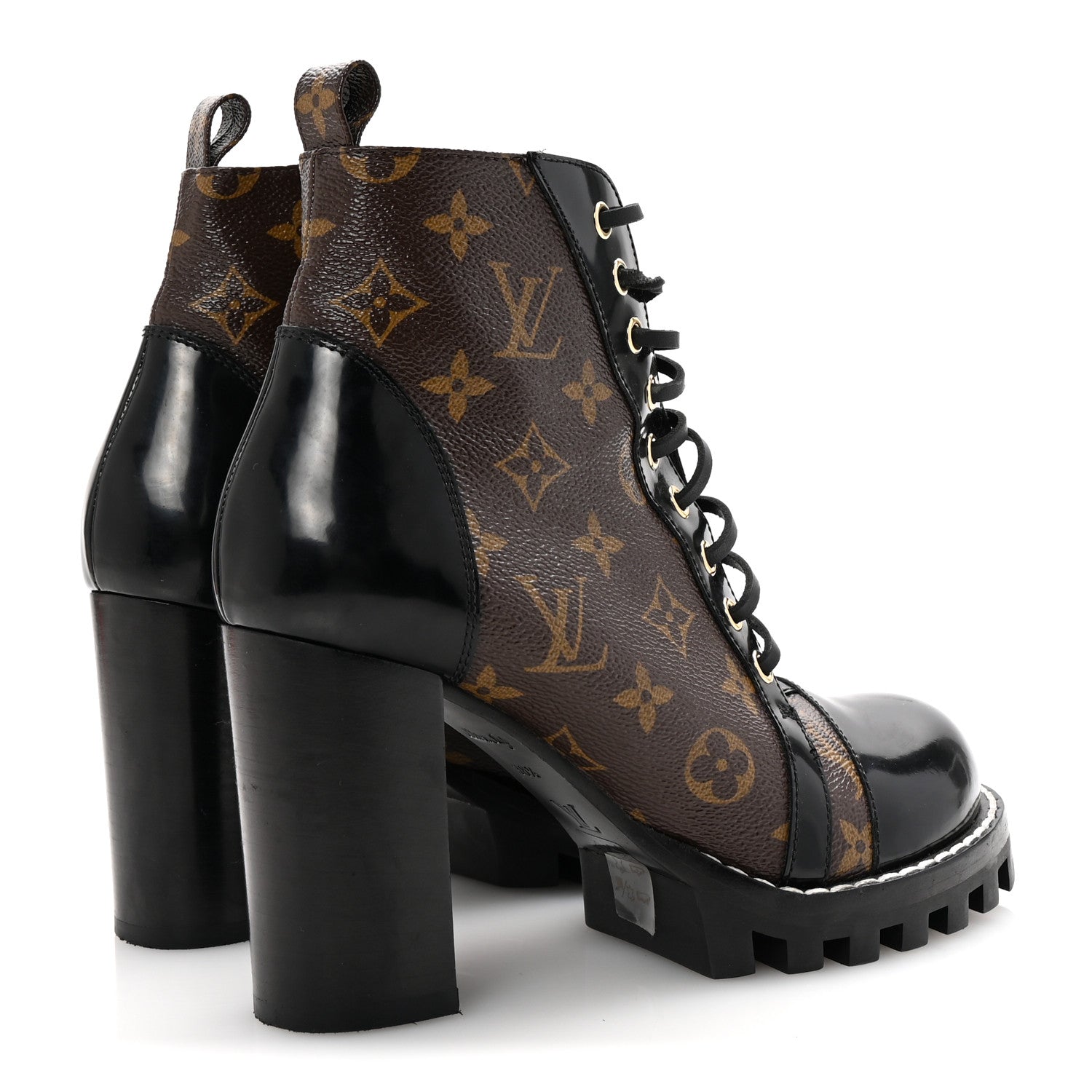 Louis Vuitton Patent Calfskin Monogram Star Trail Ankle Boots 38.5 Black 5 of 8