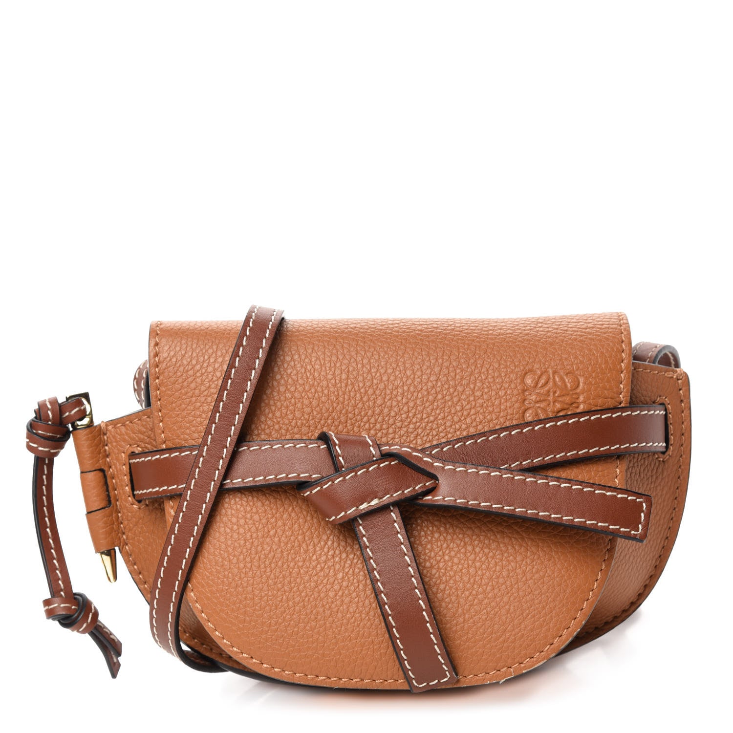 Loewe Grained Calfskin Mini Gate Crossbody Bag Caramel Pecan 1 of 10