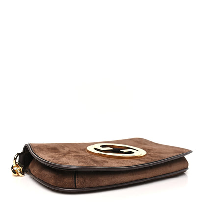 Gucci Suede Talco New Roxy Calfskin Blondie Chain Shoulder Flap Bag River Brown 4 of 10