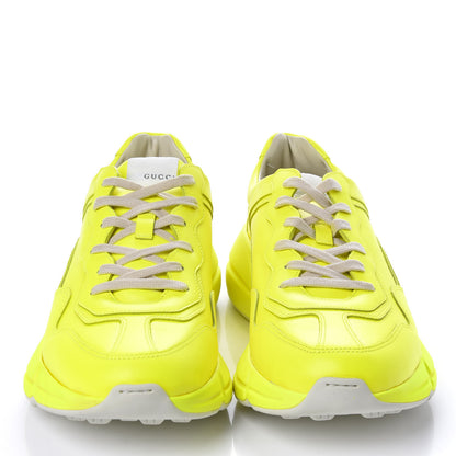 Gucci Calfskin Mens Rhyton Sneakers 10.5 Yellow Fluo 2 of 12
