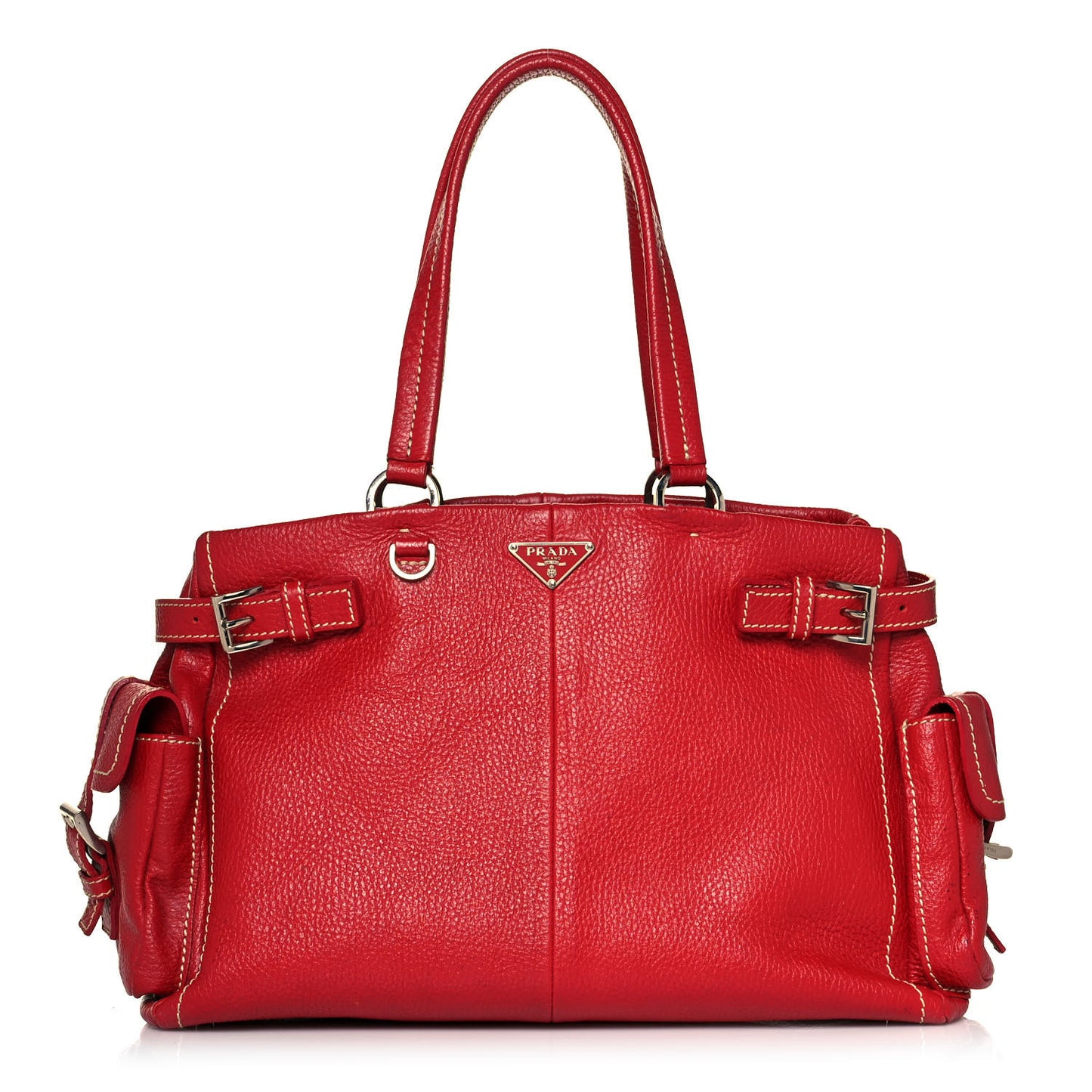 Vitello Daino Shoulder Bag Rosso