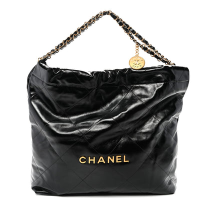 Chanel Shiny Calfskin Quilted Chanel 22 Black 1 of 11
