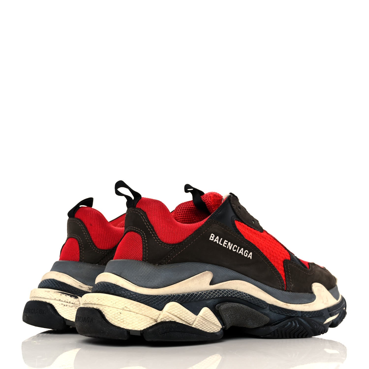 Balenciaga Fabric Mesh Mens Triple S Sneakers 41 Rouge Black 4 of 7