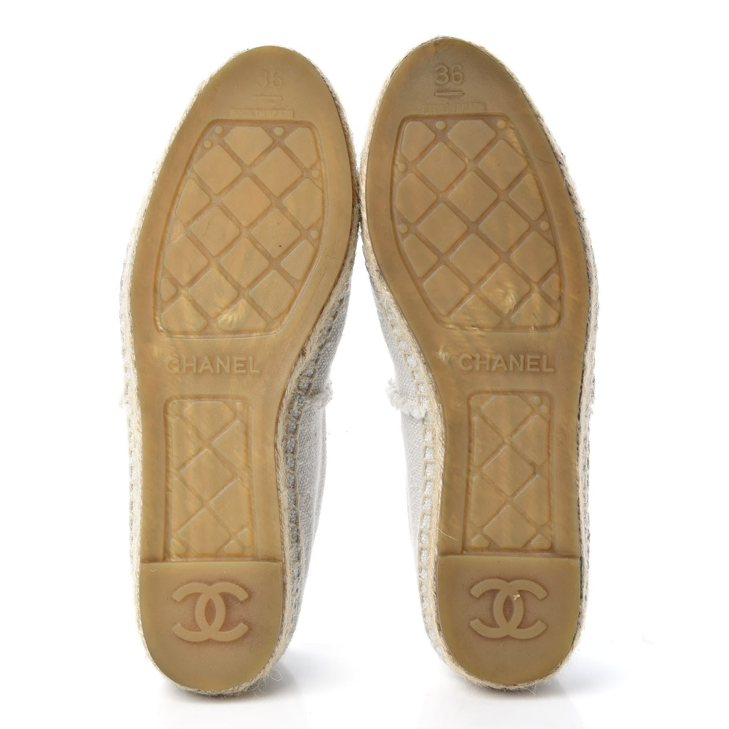 Chanel Linen CC Espadrilles 36 Beige Black 6 of 10