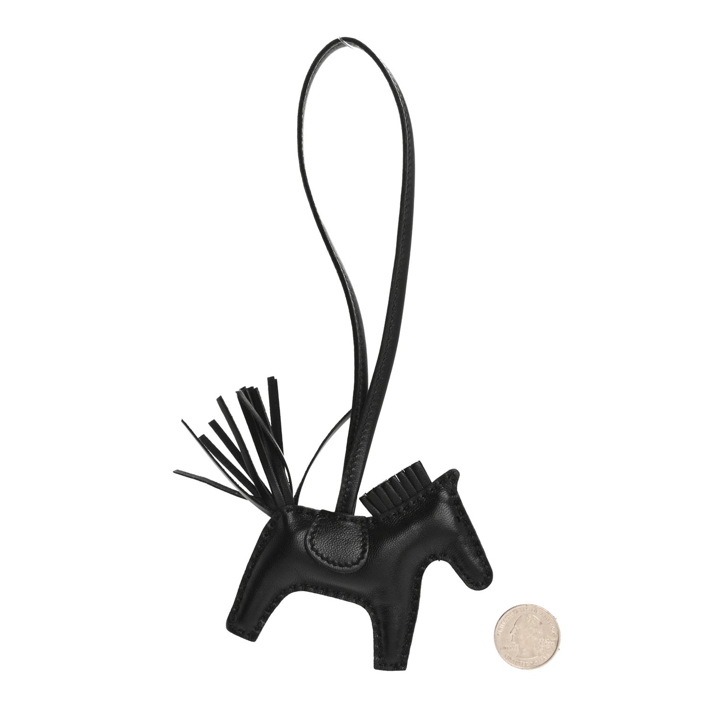 Milo Lambskin Grigri Rodeo Horse Bag Charm PM So Black