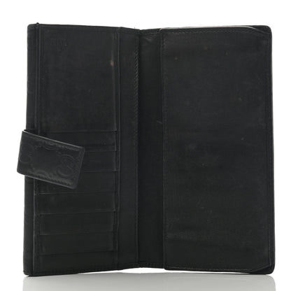 Gucci Guccissima Margaux Calfskin Metal Bar Continental Flap Wallet Black 5 of 13