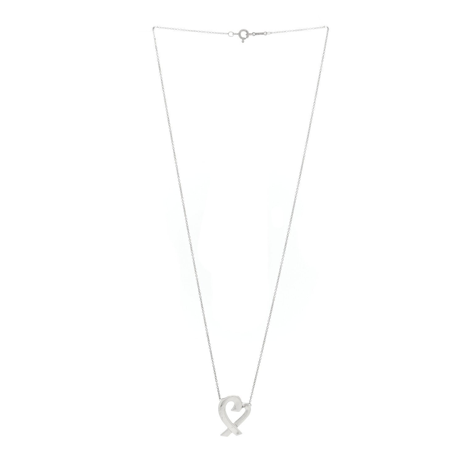 Tiffany Sterling Silver Paloma Picasso Loving Heart Pendant Necklace 3 of 4