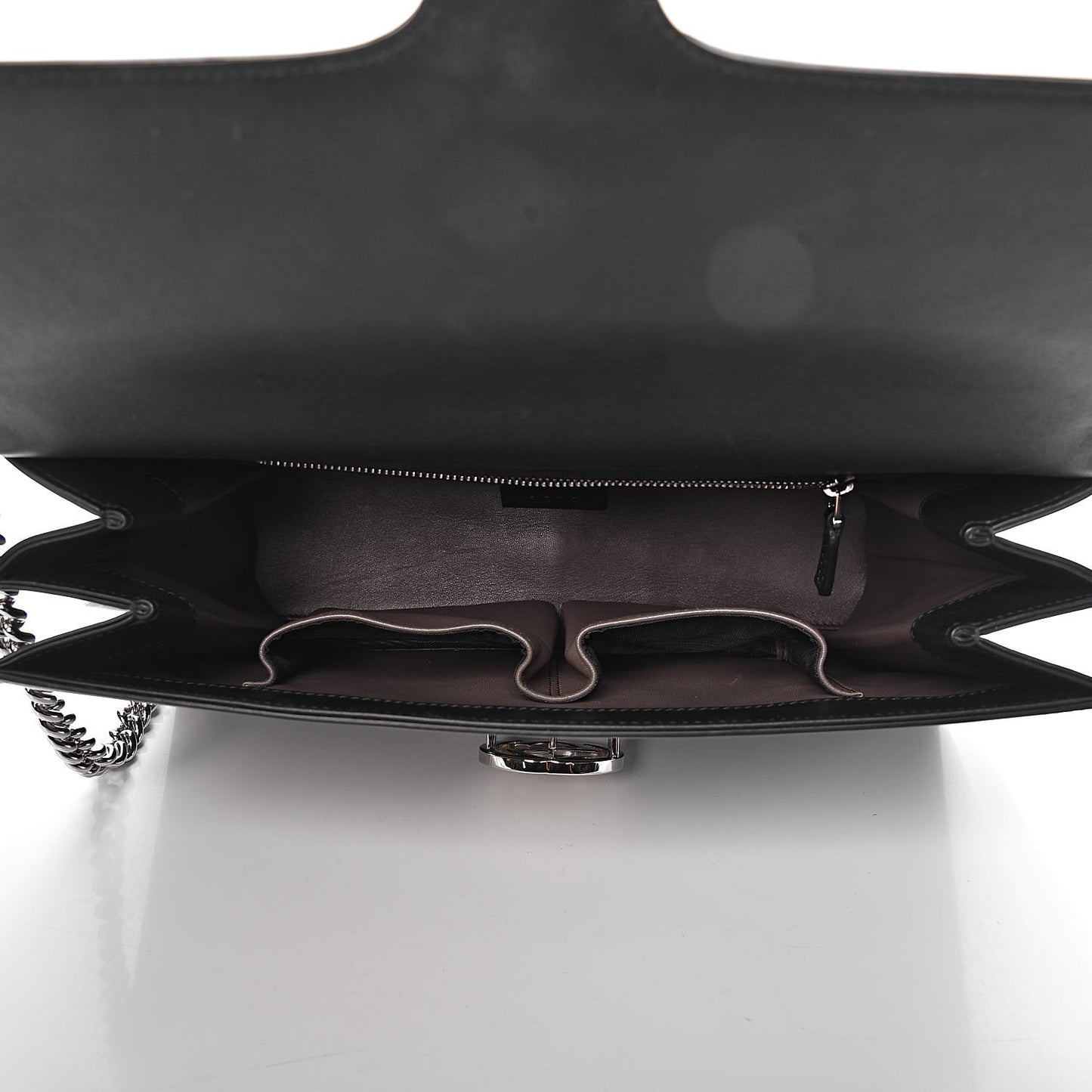 Moon Calfskin Medium Interlocking G Shoulder Bag Black